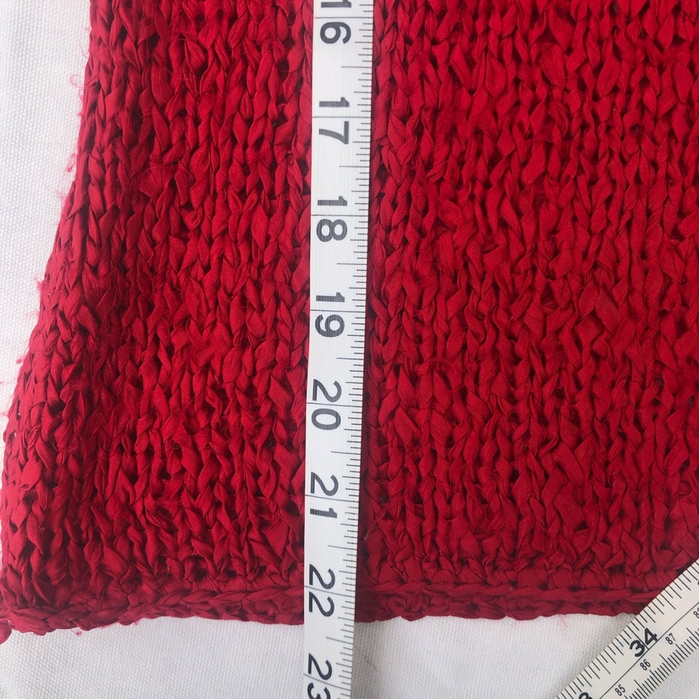 Gianni Ferrante 100% Silk Red Knit Sleeveless Top RARE Small - Picture 12 of 13